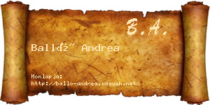 Balló Andrea névjegykártya