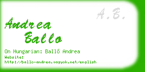andrea ballo business card